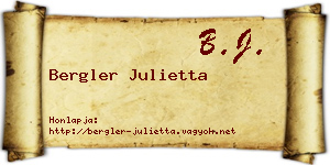 Bergler Julietta névjegykártya